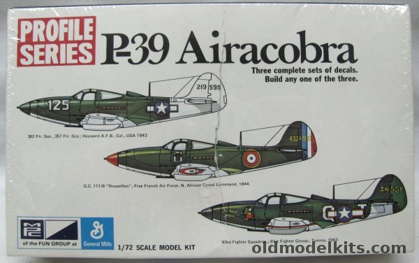 MPC 1/72 Bell P-39 Airacobra Profile Series - 362 Fighter Sq Hayward AFB Calif. 1943 / GC111/6 Free French Air Force N. Africa / 93rd FW 81st FG Tunisia 1953, 2-1117-100 plastic model kit